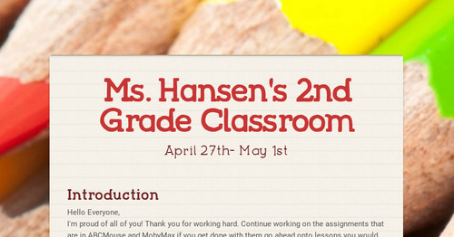 Ms. Hansen's 2nd Grade Class