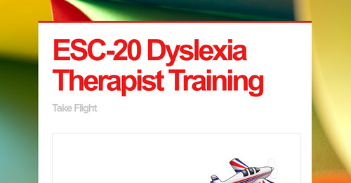 ESC-20 Dyslexia Therapist Training