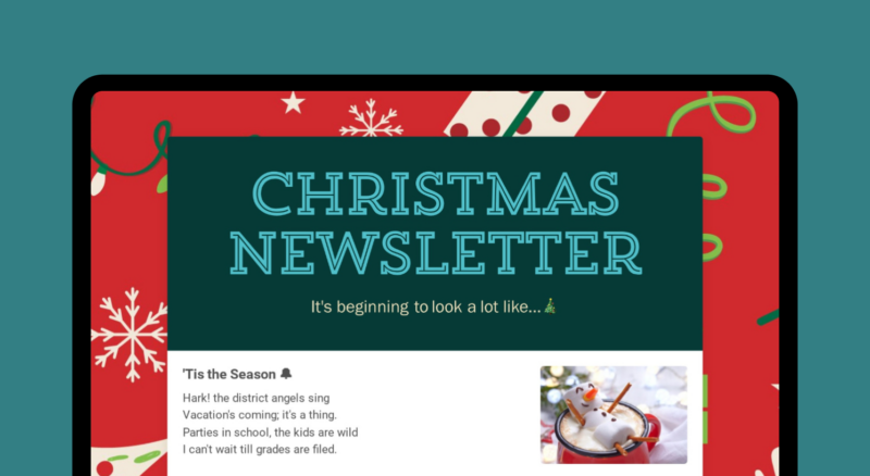Christmas newsletter template.