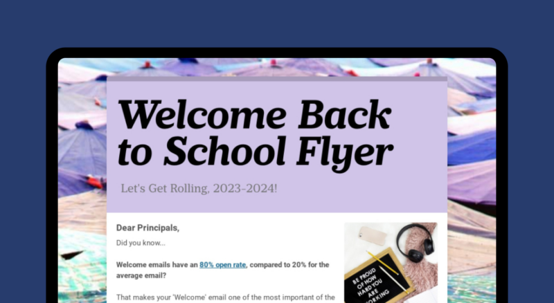 Welcome Back to School Flyer newsletter template.