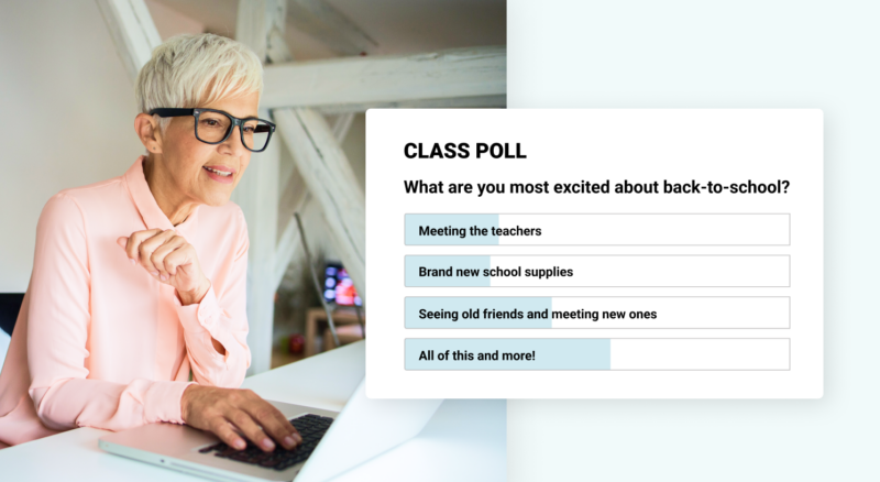 Teacher checking a Class Poll created with Smore.