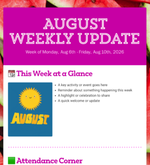 August Weekly Update