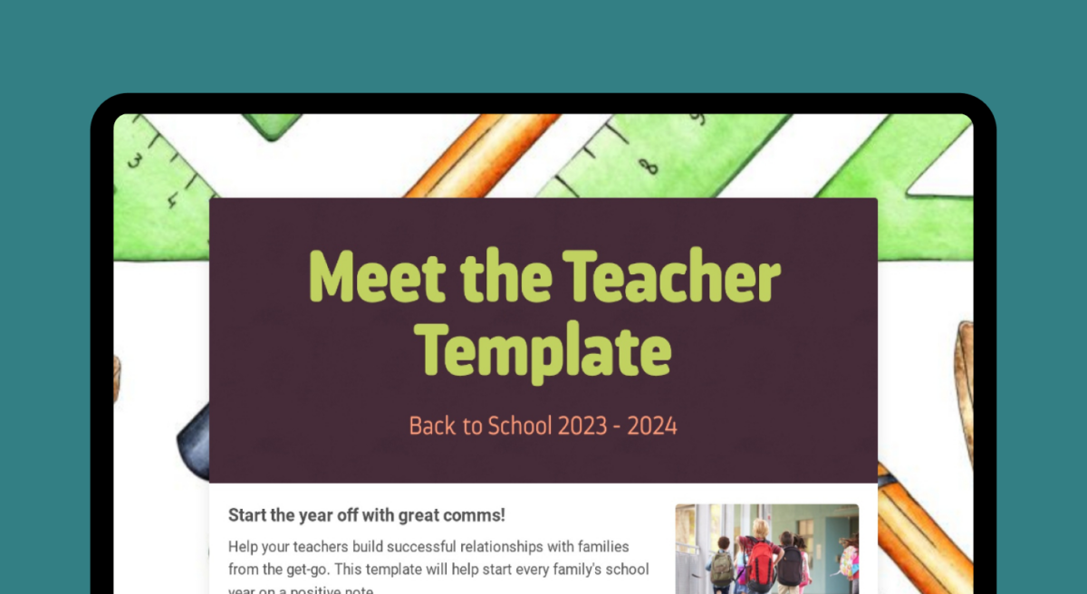 Meet the Teacher newsletter template.