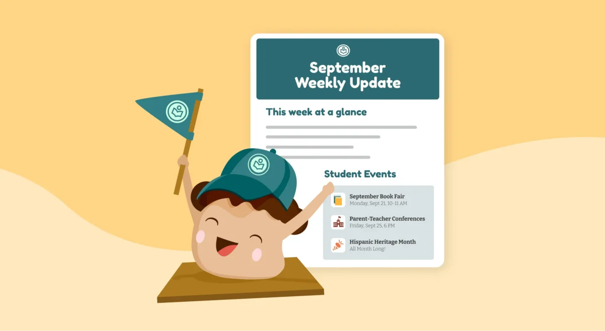 Smore mascot with September newsletter templates for classrooms, schools, and districts.