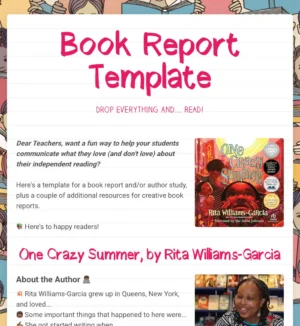 Book Report Template