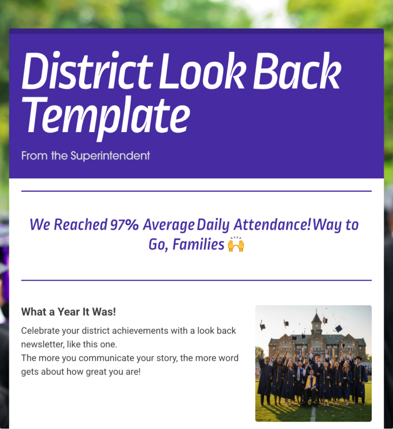 District Look Back Template