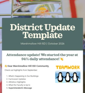 District Update Template