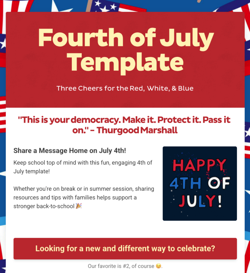 Fourth of July Template for 2026