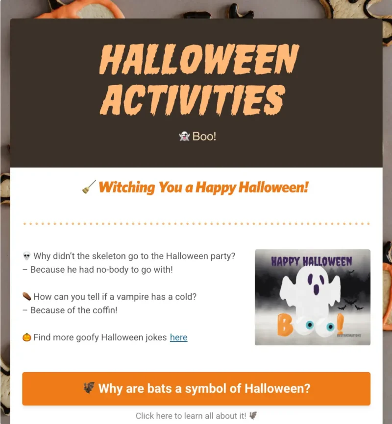 Halloween Activities template