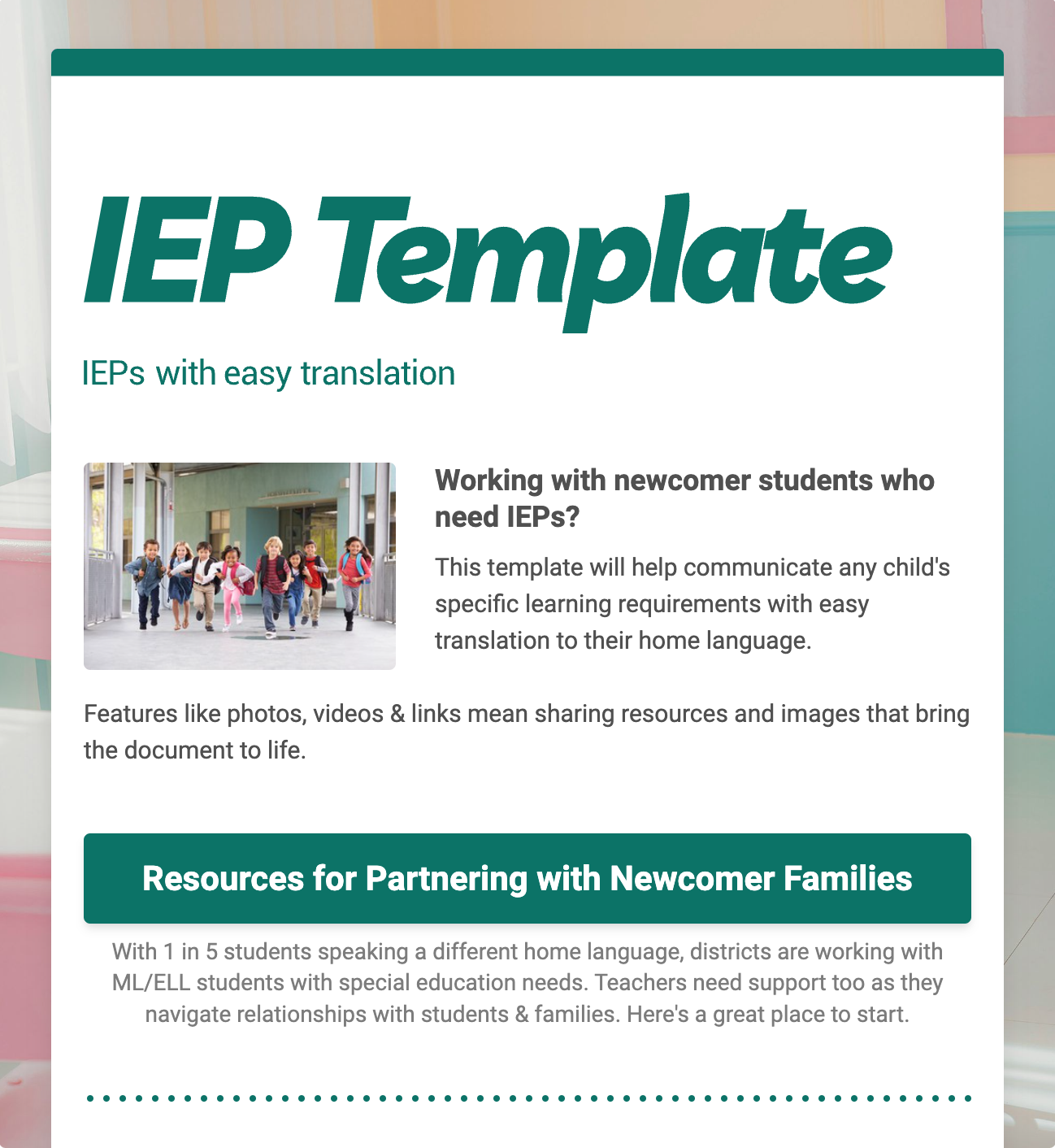 IEP Template - Smore