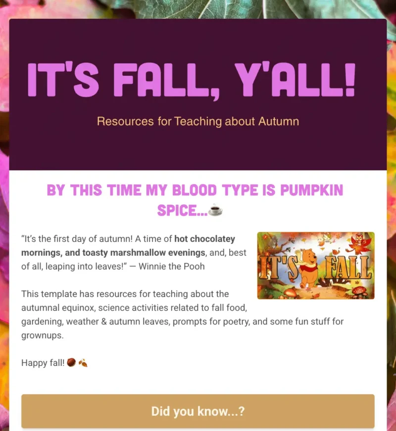 It's Fall, Y'all!