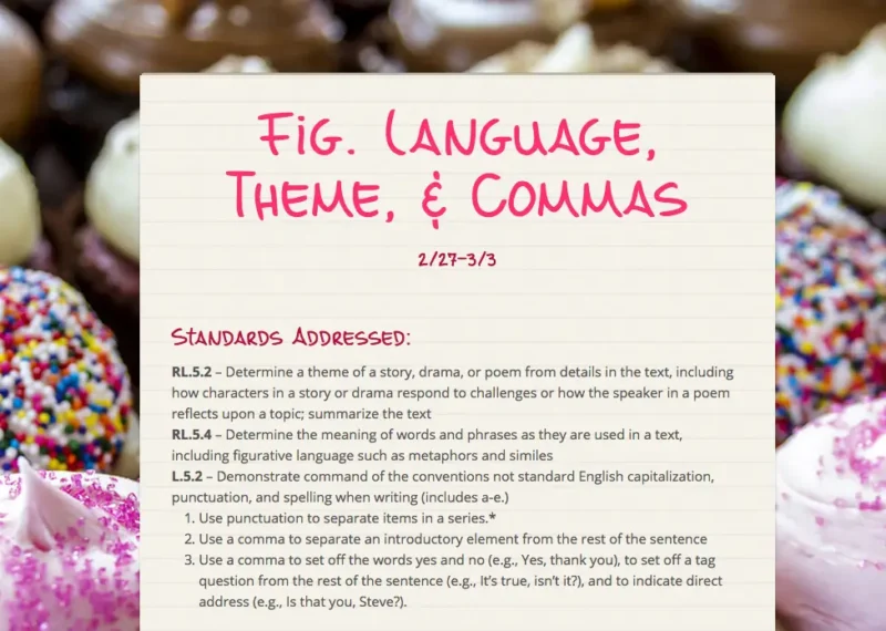 Language, Theme, and Commas newsletter template.