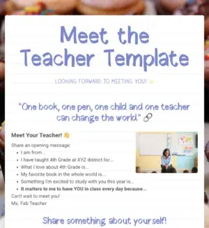 Meet the Teacher Template