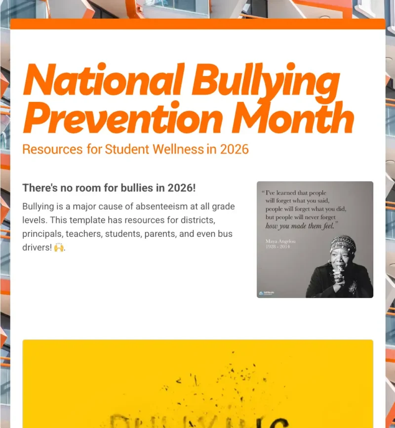 National Bullying Prevention Month template