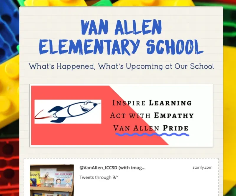 Van Allen Elementary School newsletter template.