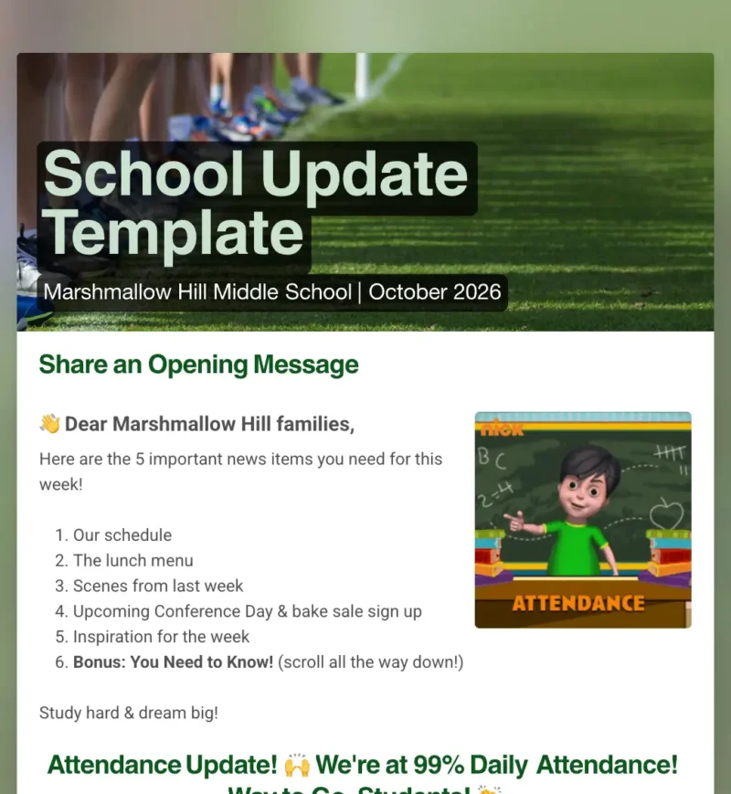 School Update Template