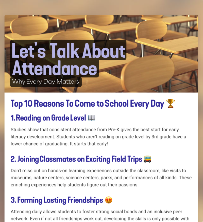 Let's Talk About Attendance