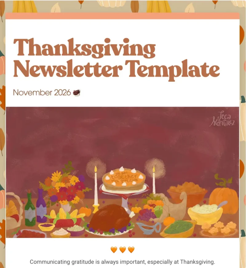 Thanksgiving Newsletter Template 2026