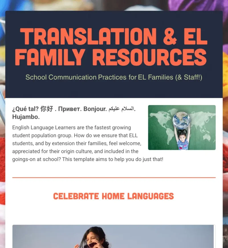 Translation & EL Family Resources