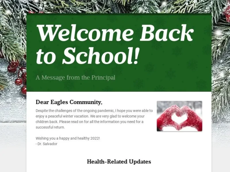 Welcome Back to School newsletter template.