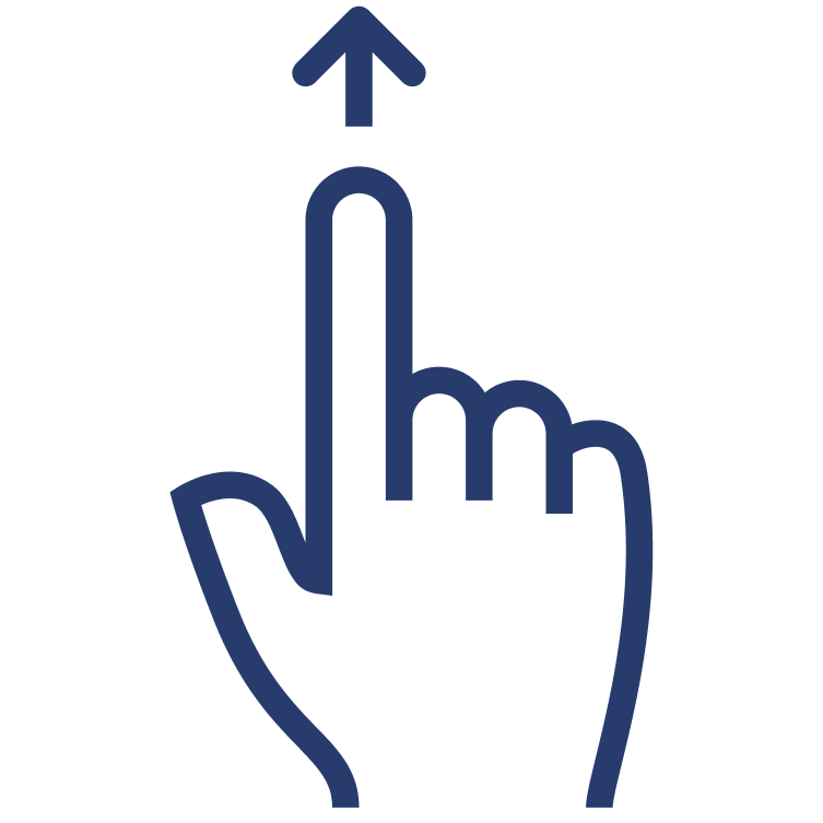 Hand pointing up icon.