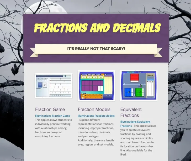 Fractions and Decimals newsletter template.